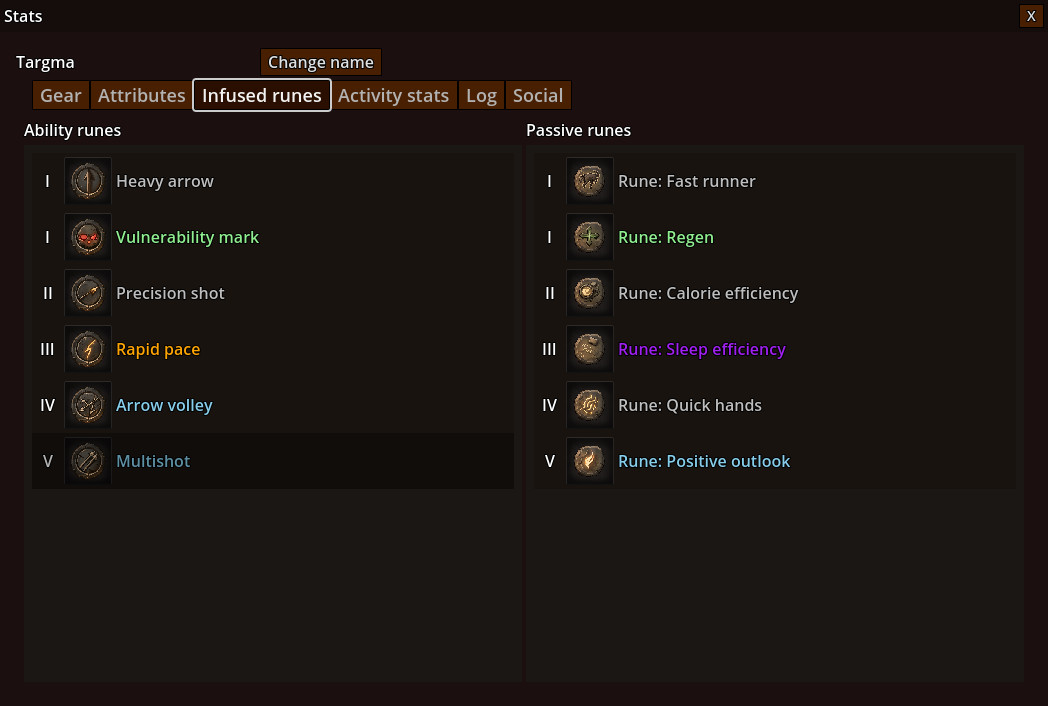 Rune menu